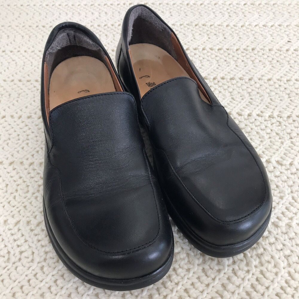 Footprints by Birkenstock Black Leather Slip On Loafers Shoes Women EU 39